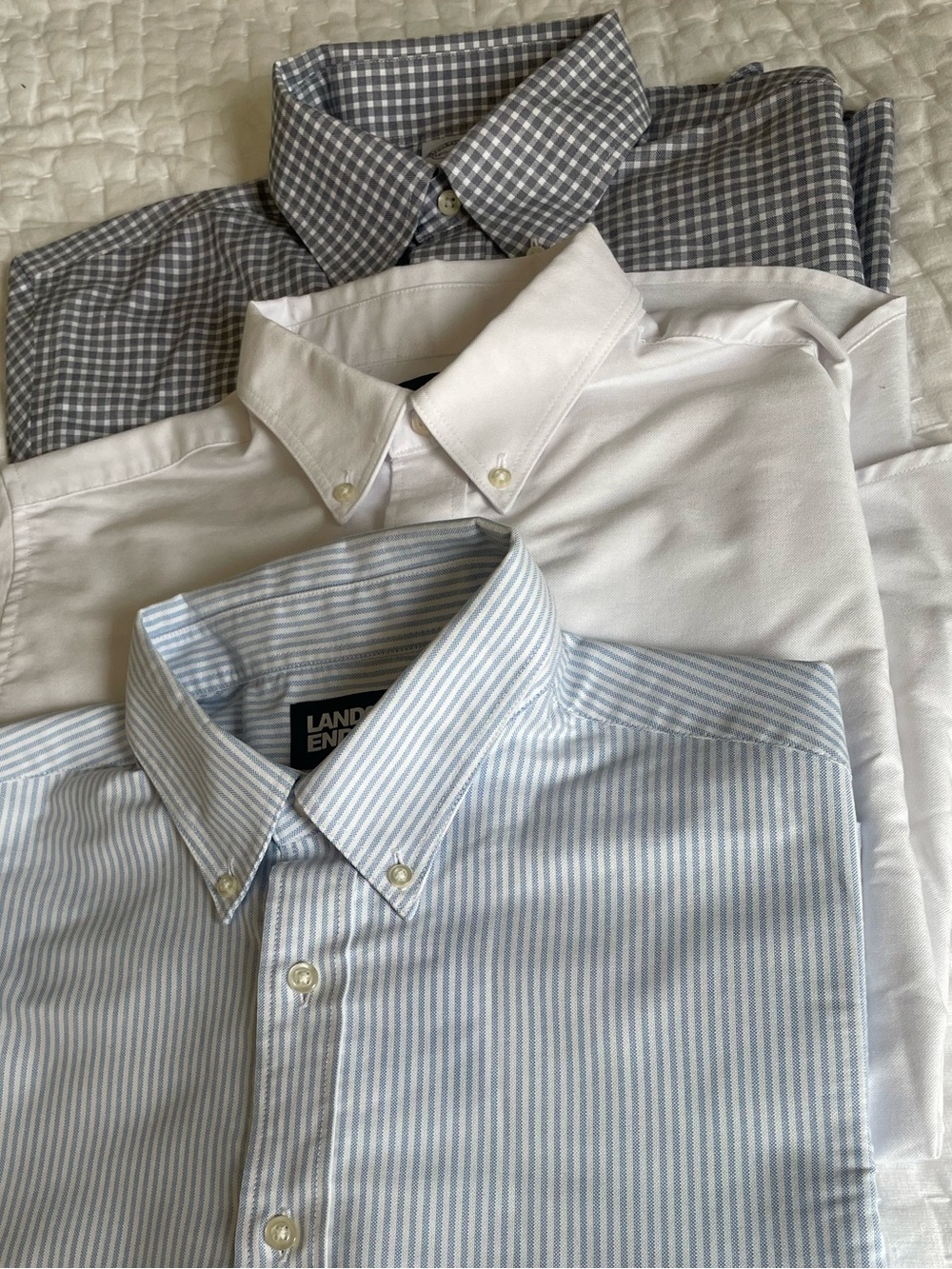 Lot of 3 Brooks Brothers + Lands End Dress Shirts - Boys 16